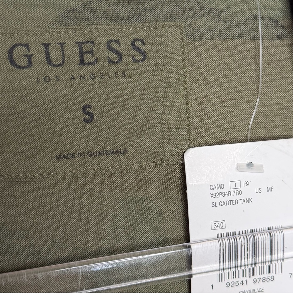 Guess Men's Camo Tank Top in Green, Brown, Black - Picture 2 of 5